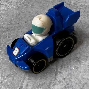 Fisher-Price Little People Wheelies Blue Race Car #3 Driver GMJ21 2019 Mattel